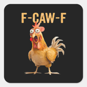 Sticker Carré Humour gothique drôle Style Corbeau F Croassement