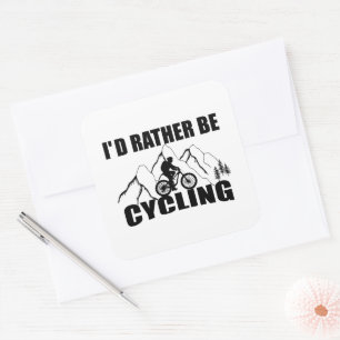 Sticker Carré Humour VTT - Cyclisme Drôle