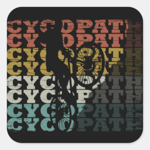 Sticker Carré Humour VTT - Cyclisme Drôle - Cycopathe