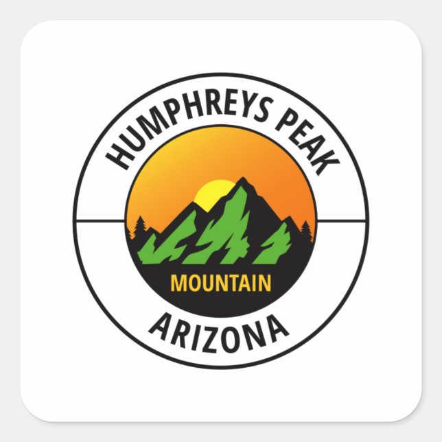 Sticker Carré Humphreys Peak Mountain Arizona (Devant)