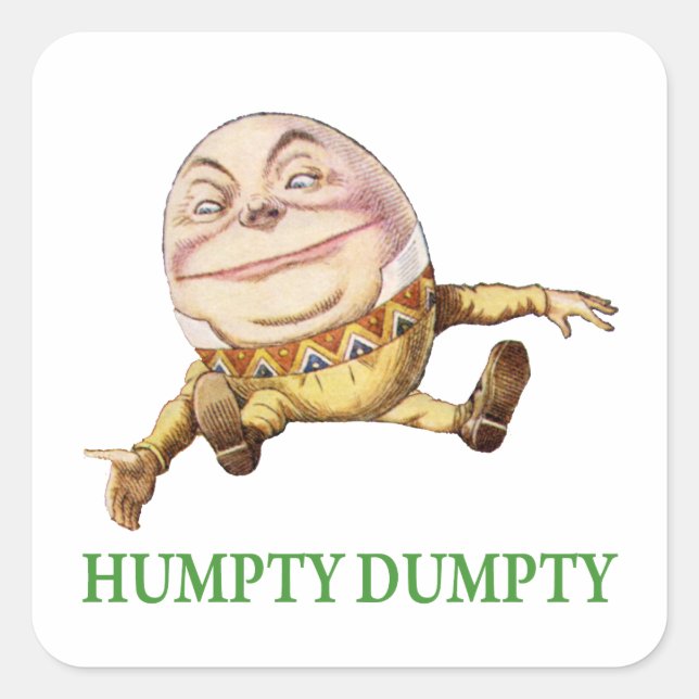 Sticker Carré Humpty Dumpty Sat sur un mur (Devant)