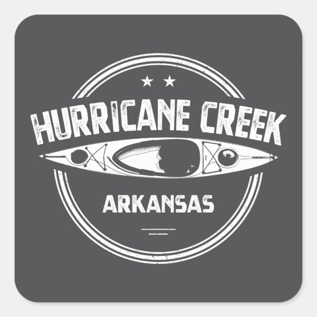 Sticker Carré Hurricane Creek Arkansas Kayaking (Devant)