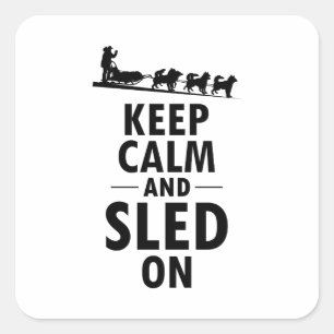 Sticker Carré Husky Sledding Sled Chig Racing Alaskan Racers