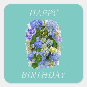 STICKER CARRÉ HYDRANGEA FLOWER JEUX ANNIVERSAIRE