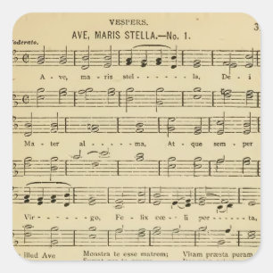 Sticker Carré Hymne catholique traditionnelle d'avenue Maris