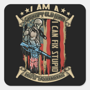 Sticker Carré I AM A Grumpy Old Man I Can