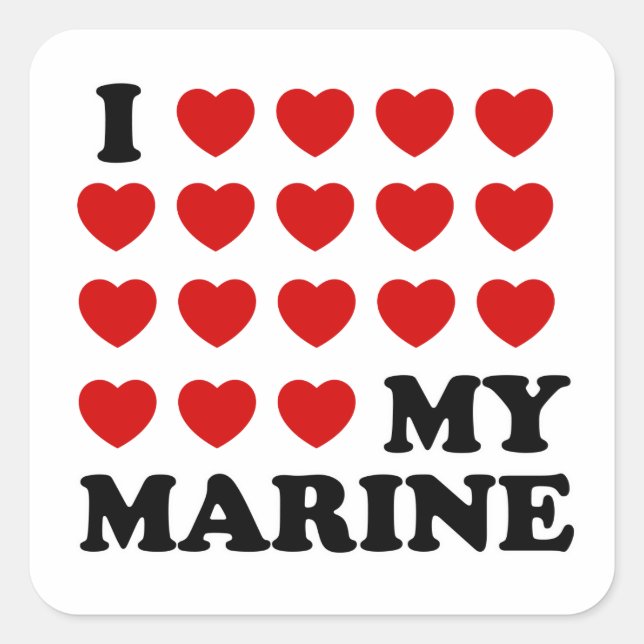 Sticker Carré I (coeur) mon marin (Devant)