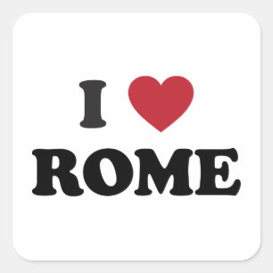 Sticker Carré I coeur Rome Italie