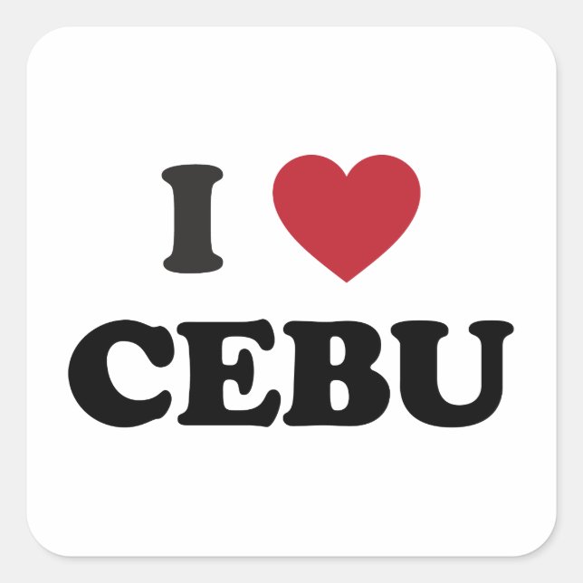 Sticker Carré I Heart Cebu Philippines (Devant)