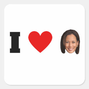 Sticker Carré I Heart Kamala Harris