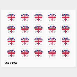 Sticker Carré I Heart UK Grande-Bretagne Drapeau britannique