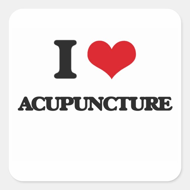 Sticker Carré I Love Acupuncture (Devant)