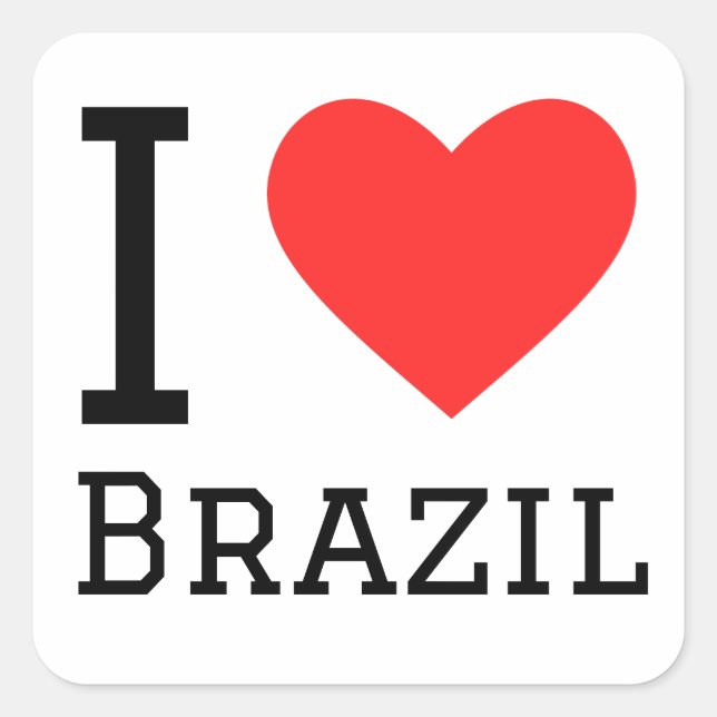 Sticker Carré I love Brazil (Devant)