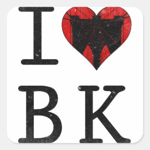 Sticker Carré I Love Brooklyn BK NYC