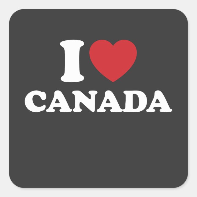 Sticker Carré I Love Canada (Devant)