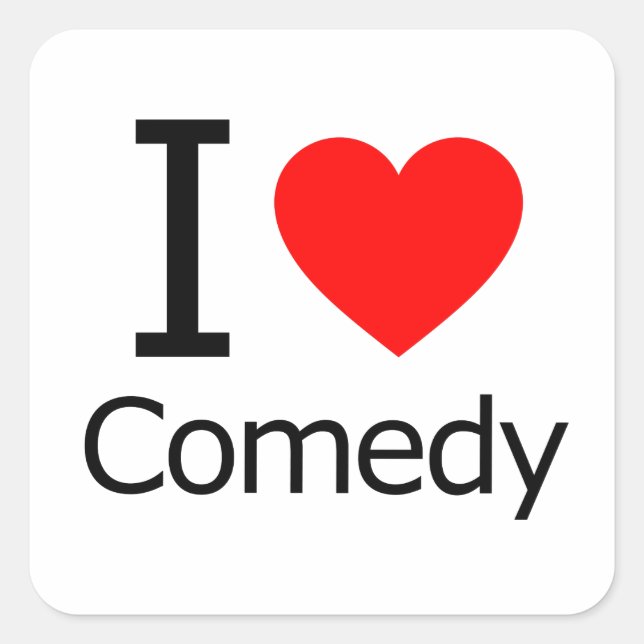 Sticker Carré I Love Comedy (Devant)