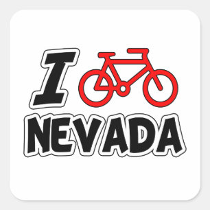 Sticker Carré I Love Cycling Nevada