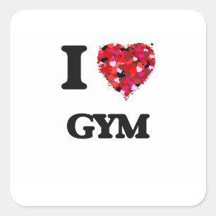 Sticker Carré I Love Gym