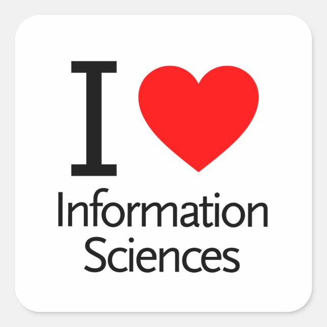 Sticker Carré I Love Information Sciences (Devant)