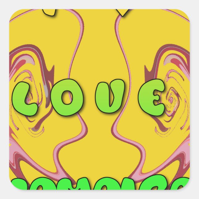 Sticker Carré I love Jamaica (Devant)