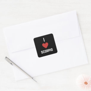 Sticker Carré I Love Scorpio Zodiac