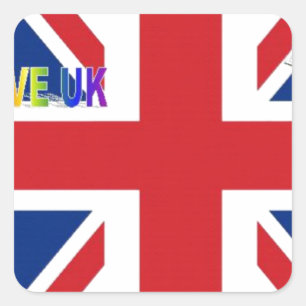 Sticker Carré I Love UK Art Print