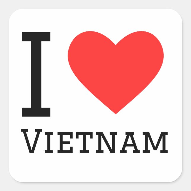 Sticker Carré I love Vietnam  (Devant)