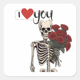 Sticker Carré I love You