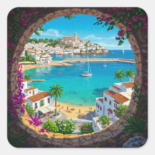 Sticker Carré Ibiza Espagne Travel
