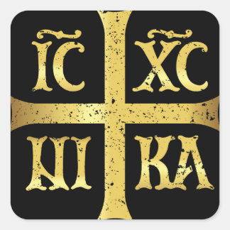 STICKER CARRÉ IC XC NIKA JESUS CHRIST CONQUÊTES