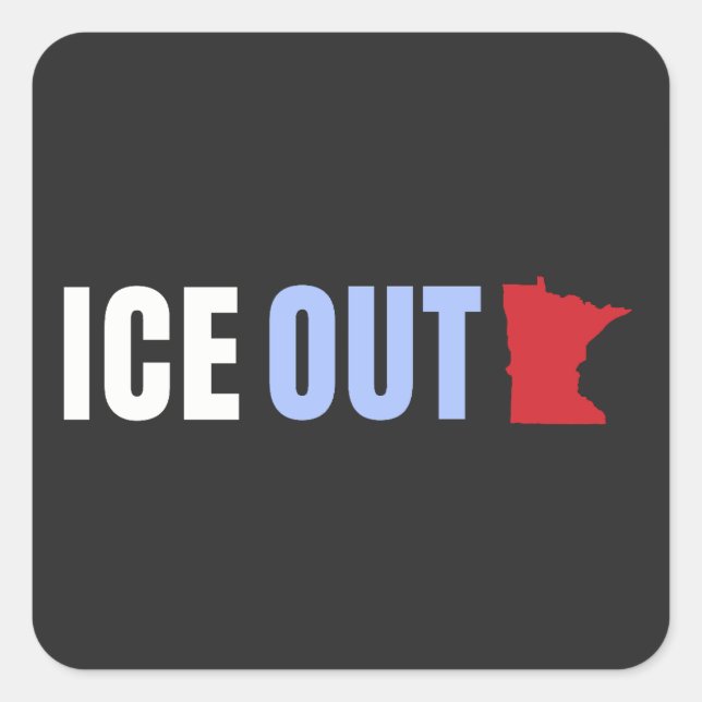 Sticker Carré ICE OUT Anti Trump (Devant)