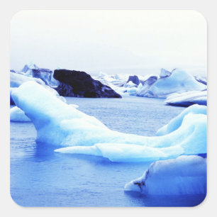 Sticker Carré Icebergs à la lagune de Jokulsarlon