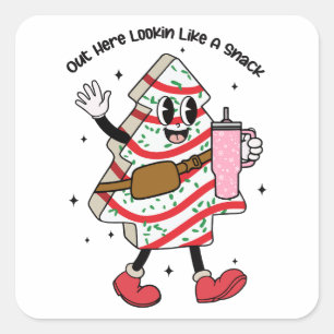 Sticker Carré Ici, On A L'Air D'Un Snack - Boujee Christmas