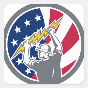 Sticker Carré Icône américaine de drapeau des Etats-Unis