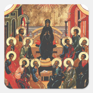Sticker Carré Icône byzantine orthodoxe de la Pentecôte