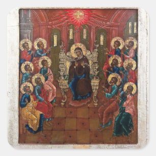 Sticker Carré Icône byzantine orthodoxe de la Pentecôte