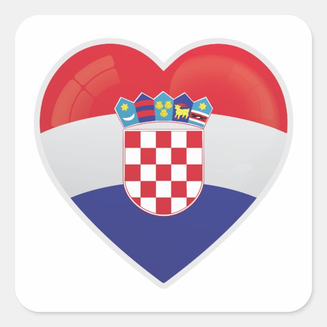 Sticker Carré Icône d'amour Croatie (Devant)