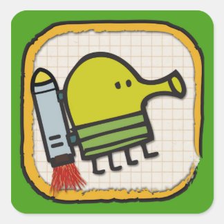 Sticker Carré Icône de saut de doodle