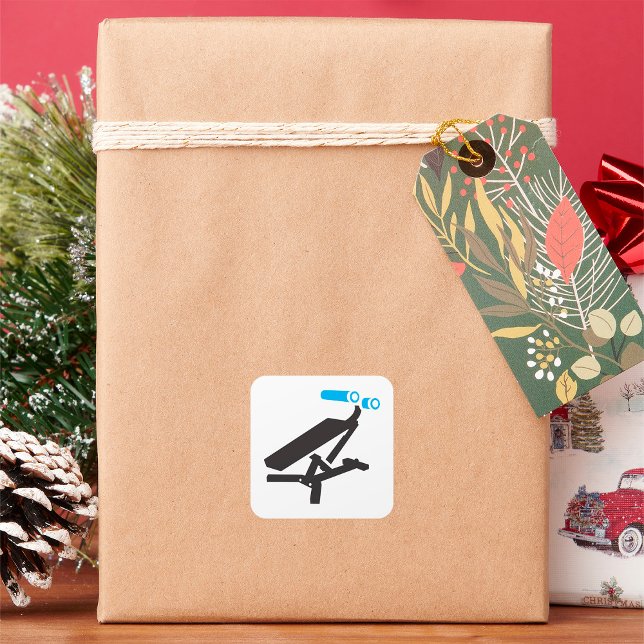 Sticker Carré Icône Équipement De Gym (Créateur téléchargé)