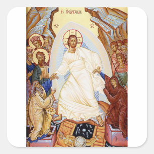 Sticker Carré Icône orthodoxe de la résurrection de l'anastasie