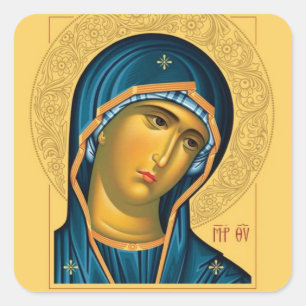 Sticker Carré Icône orthodoxe Theotokos (Vierge Marie)