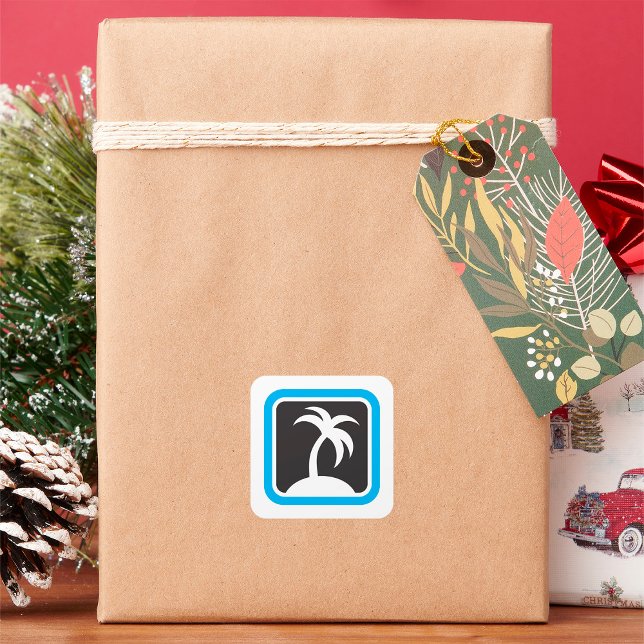 Sticker Carré Icône Palm Tree (Créateur téléchargé)