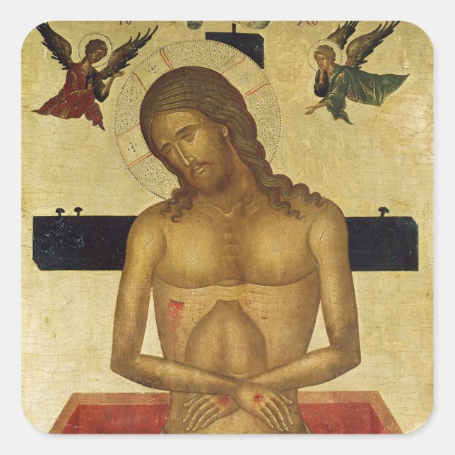 Sticker Carré Icône représentant le Christ dans le tombeau (Devant)