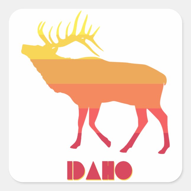 Sticker Carré Idaho Elk (Devant)
