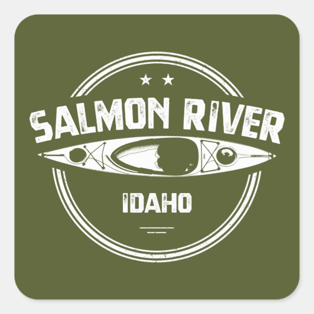 Sticker Carré Idaho, rivière saumon (Devant)
