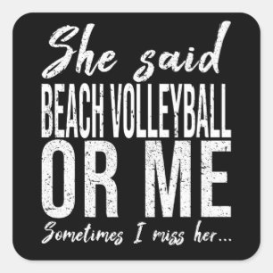 Sticker Carré Idée-cadeau amusante du beach-volley