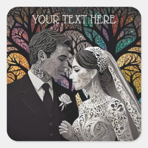 Sticker Carré Idées et cadeaux mariages