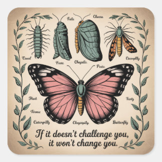 Sticker Carré If It Doesn't Challenge You, It Won't Change You