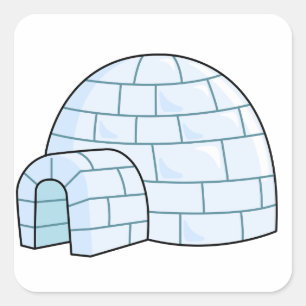 Sticker Carré Igloo de bande dessinée