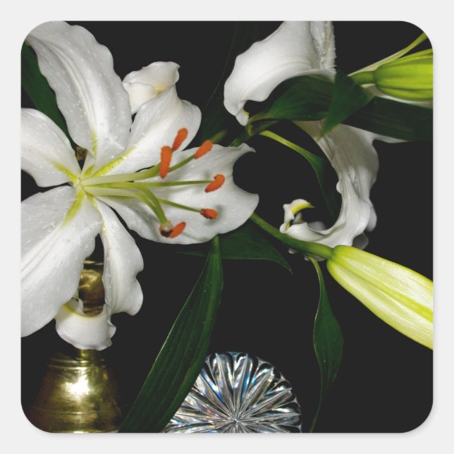 Sticker Carré Iirsh Design - Collection de laiton et de fleurs (Devant)